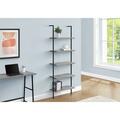 Daphnes Dinnette 72 in. Ladder Gray & Black Metal Bookcase DA3596430